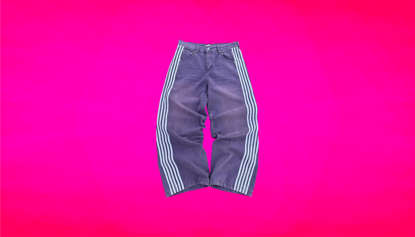 STRIPED BAGGY JEANS - Unisex