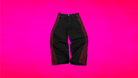 STRIPED BAGGY JEANS - Unisex