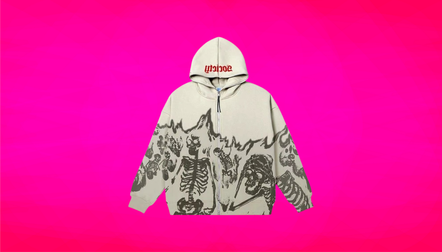 SKELETON POLY HOODIE - Unisex