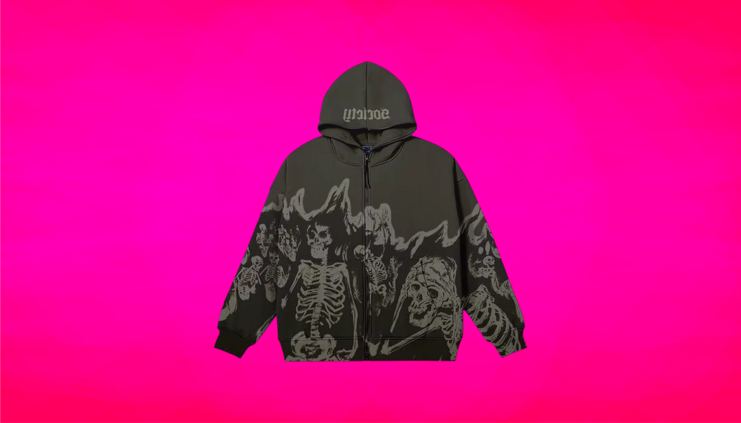 SKELETON POLY HOODIE - Unisex