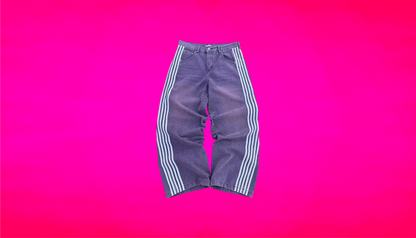 STRIPED BAGGY JEANS - Unisex