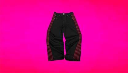 STRIPED BAGGY JEANS - Unisex